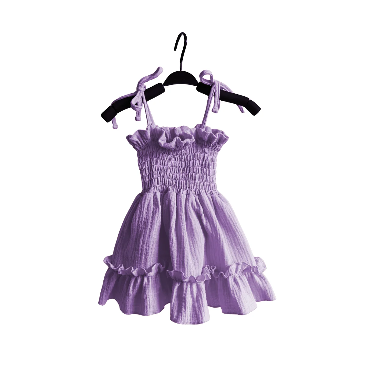 Girls' Crepe Camisole Dress A-line Short Dress Fashionable Girls' Skirt Sleeveless Summer Baby Lightweight Clothing for 0-8T - Image 3