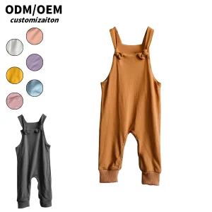 Customized High-End Bamboo Fiber Jumpsuit for Kids Simple Elegant Long-Style Sports Casual Romper Personalized Bright Design