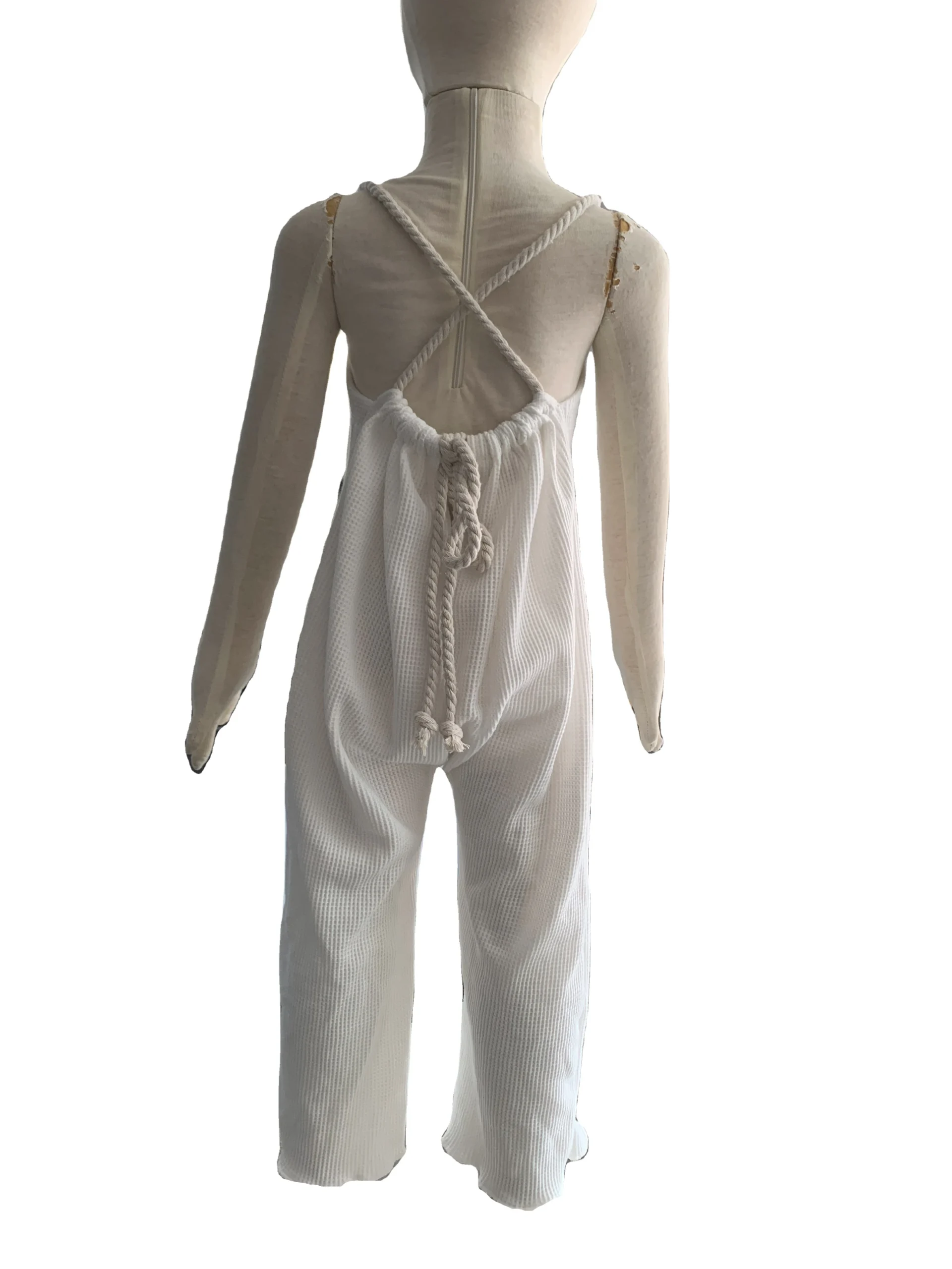 Europe and the United States Solid Color Girls Sleeveless Lace-up Jumpsuit Backless Fashion Casual Jumpsuit Pants - Image 3