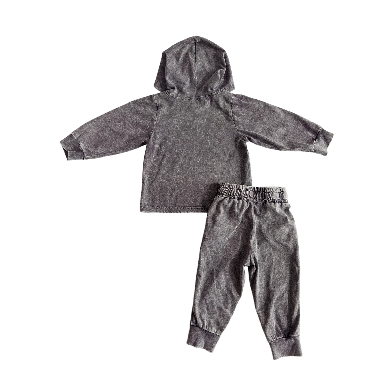 Custom Children's Hoodie Set Kids Clothes Set Spring and Autumn Baby Boys Clothes Long Sleeve Acid-wash Hoodie Set for 0-8T - Image 4