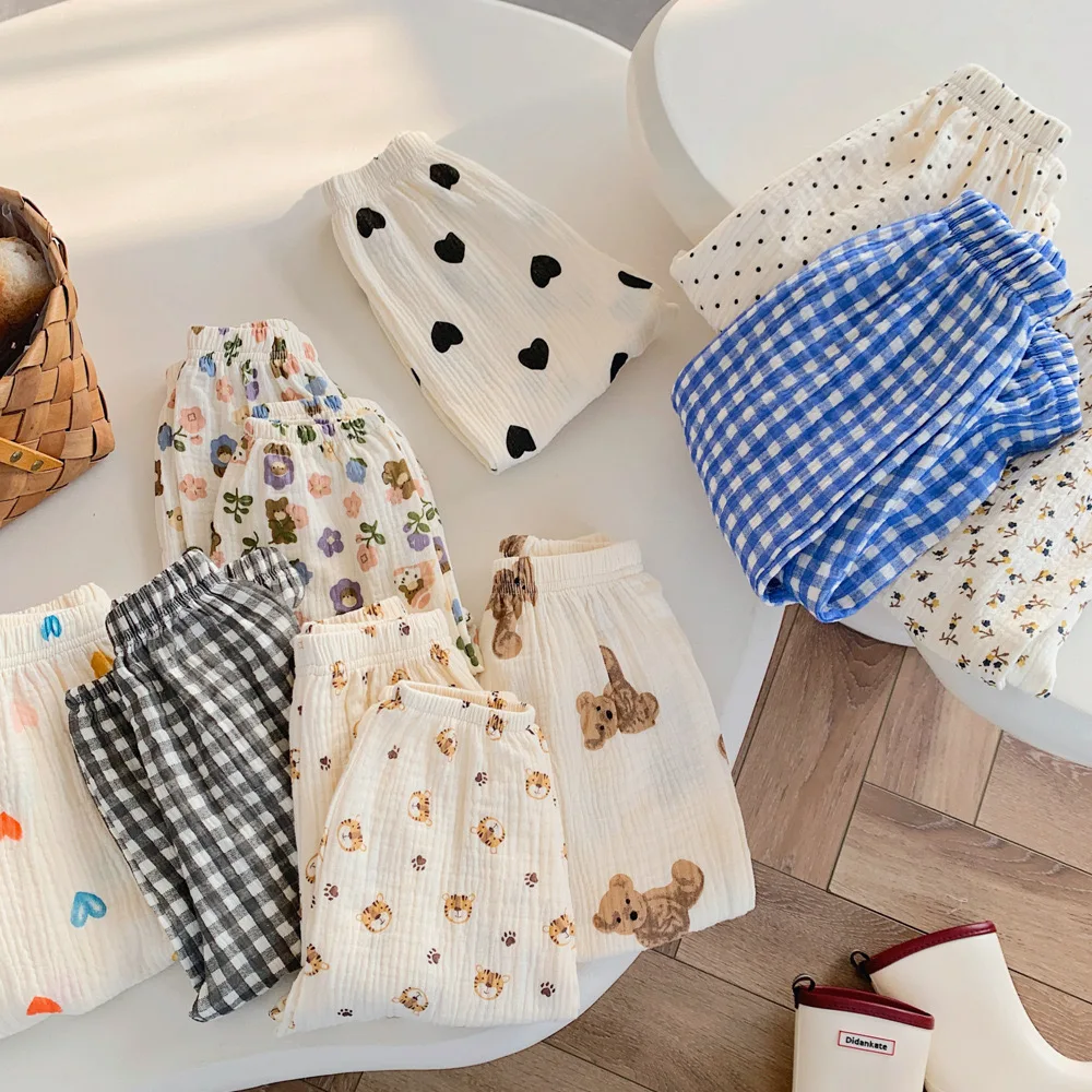 New Style Crepe Cotton Custom Pattern Long Trousers Mosquito-proof Baby Pants for Summer - Image 4