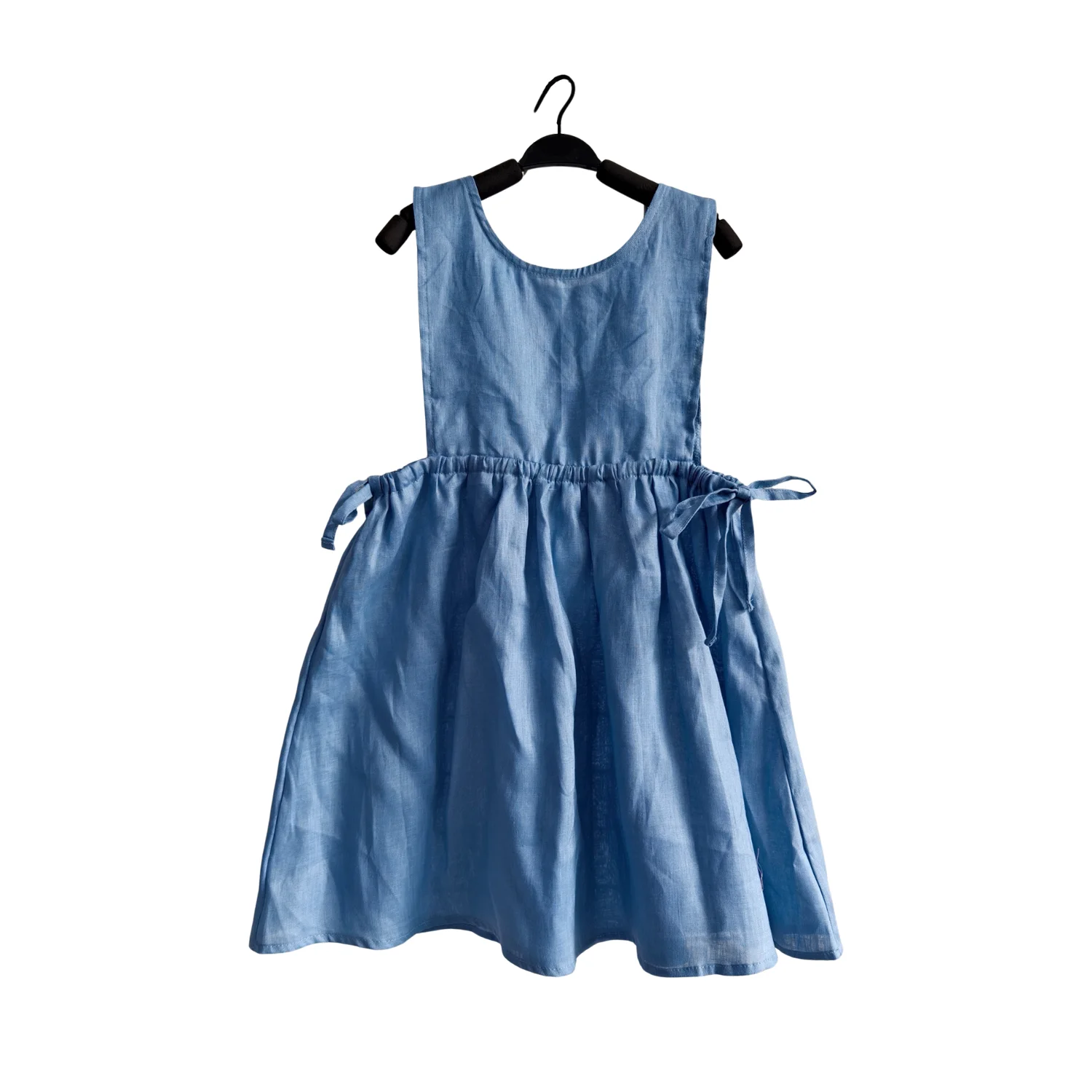 Customized Toddler Baby Girl Summer 100% Linen Dresses Sleeveless with Adjustable Waistband Little Girls Beach Sundress - Image 5