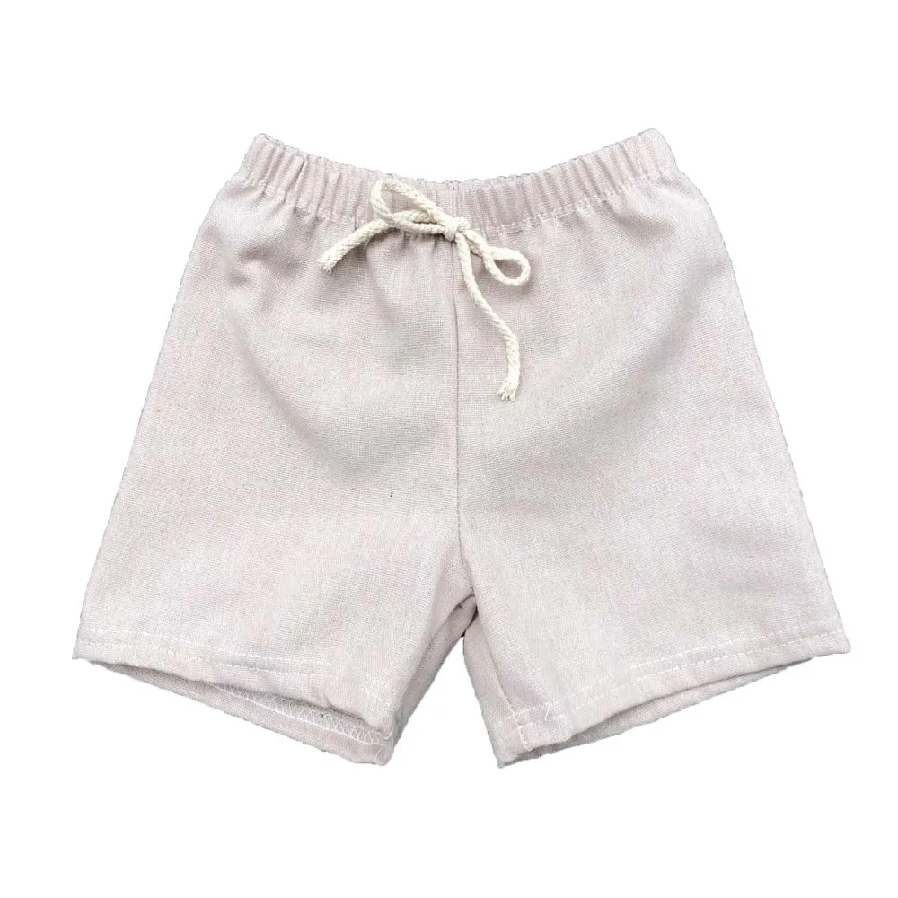INS Summer Linen Solid Color Boys Bummies with Drawstring Causal Hip Hop Baggy Casual Harem Shorts - Image 3