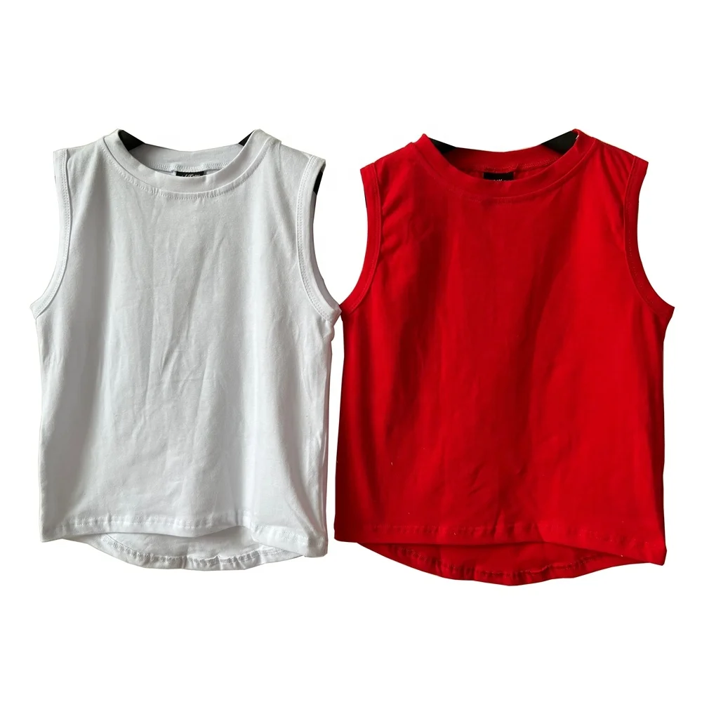 Custom Elastic Cotton Summer Baby Toddler Boy tank Top Shirts Clothes - Image 5