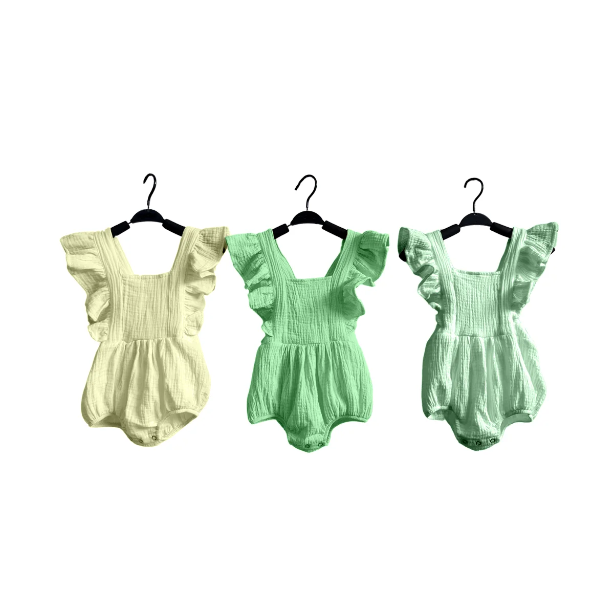 Customization Trendy Short Kids Rompers Comfortable Organic Crepe Crawling Wear Bright and Fashionable for Babies - Image 4