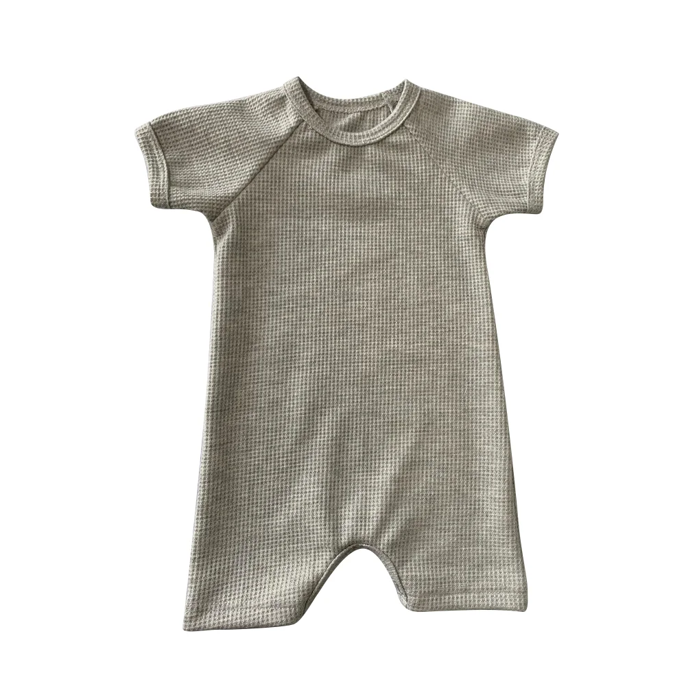 Hot Sell Custom Infant Toddler French Terry Jumpsuit Wooden Button Unisex Baby Solid Color Bubble Rompers - Image 6