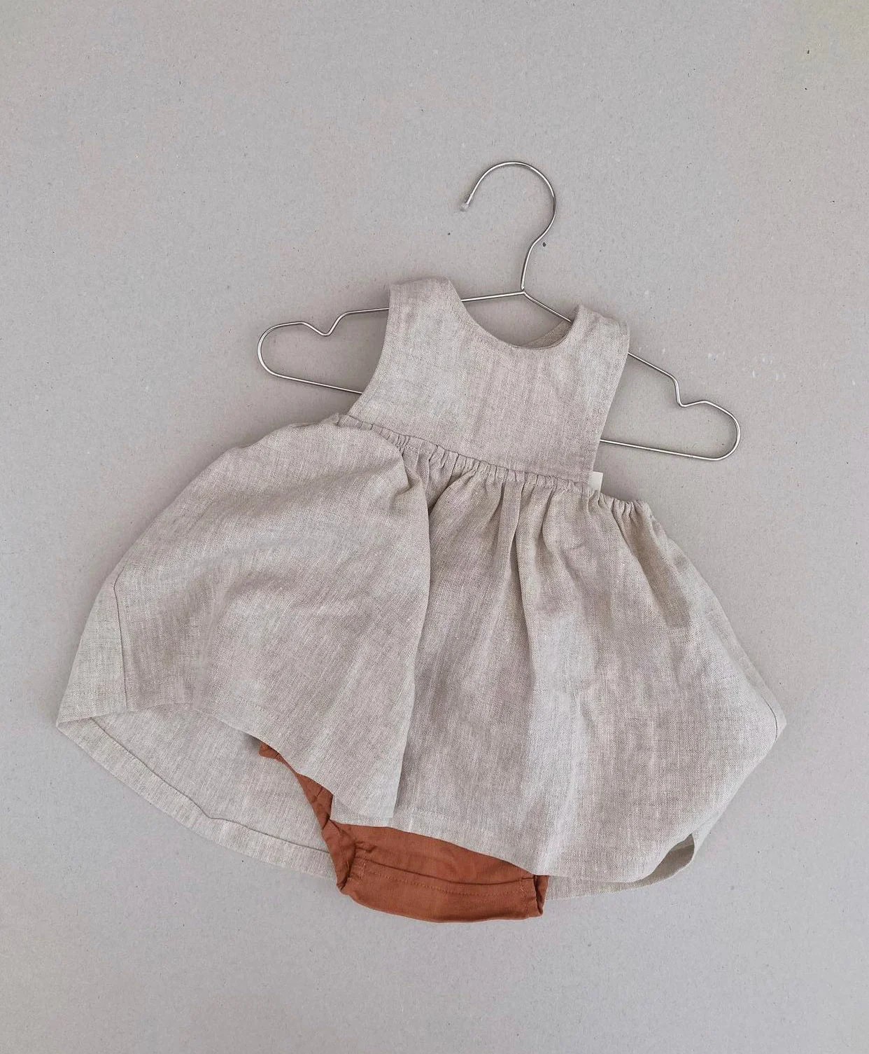 Cute Princess Sun Dress Baby Girl Cotton Linen Bloomer 2 Pieces Button Dress Set Baby Summer Clothes - Image 2