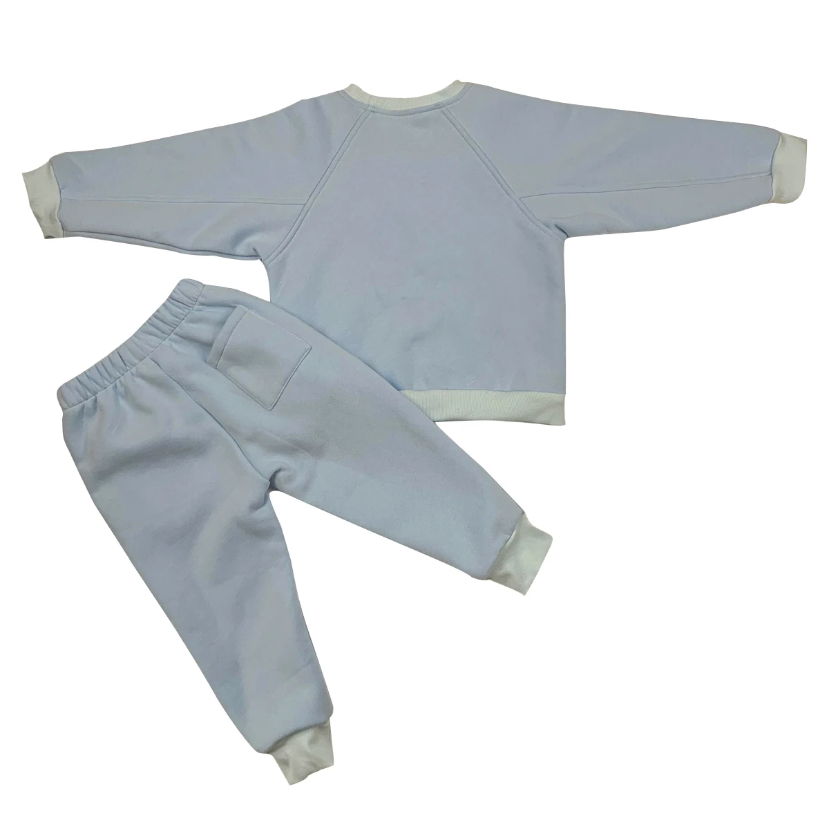Custom Baby Thick Velvet Color Block Casual Style Clothes Sets Breathable Kids 2 Piece Clothes Suit - Image 2