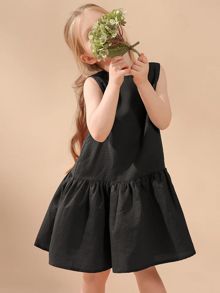 Customized Lightweight Cotton and Linen Dress for Kids Fashionable and Trendy Short Style Lively and Cute - Image 2