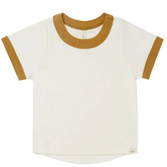 Summer Unisex Rib Cotton Short Sleeve Shirt Solid Ringer Tee with Contrast Trim Casual Top - Image 2