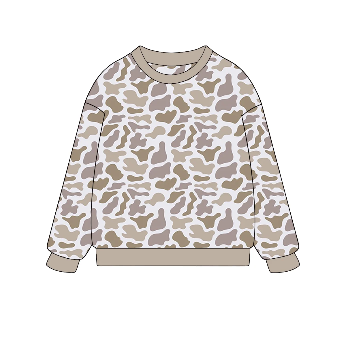 Kids High Quality Camo Seamless Pattern Pullover Sweatshirt Toddler Baby Boy Girl Family Matching Crewneck Sweatshirt - Image 5