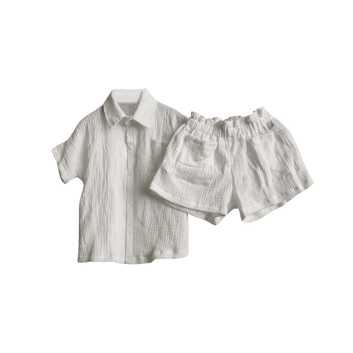 Summer Casual Sporty Kids' Clothing Set Short-Sleeved Crepe Anti-Tear and Washable for Babies - Image 5