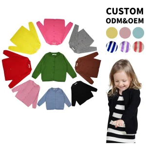 Ready to Ship Unisex Baby Toddler Sugar Color Knitted Cardigan Four Seasons Long Sleeve  Button Sweater