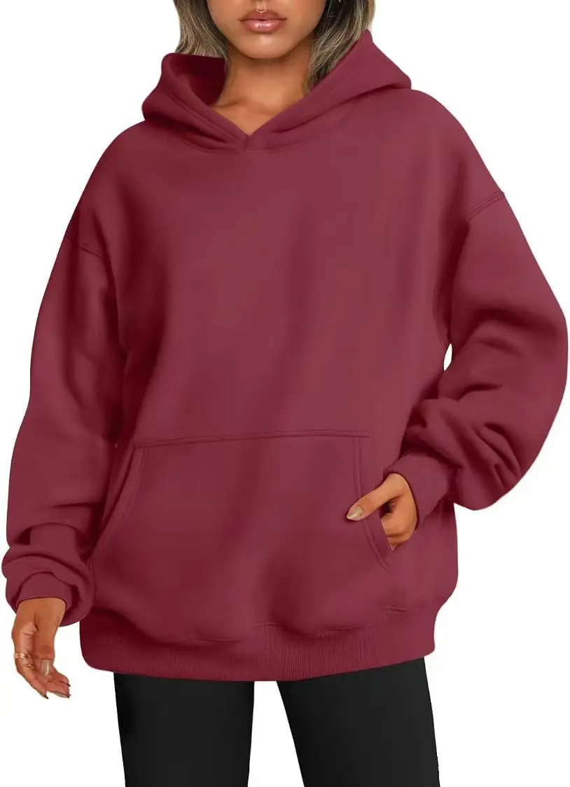 OEM Women's Spring Autumn Crewneck Hooded Pullover French Terry Long Sleeve Overtsized Sweatshirt - Image 4