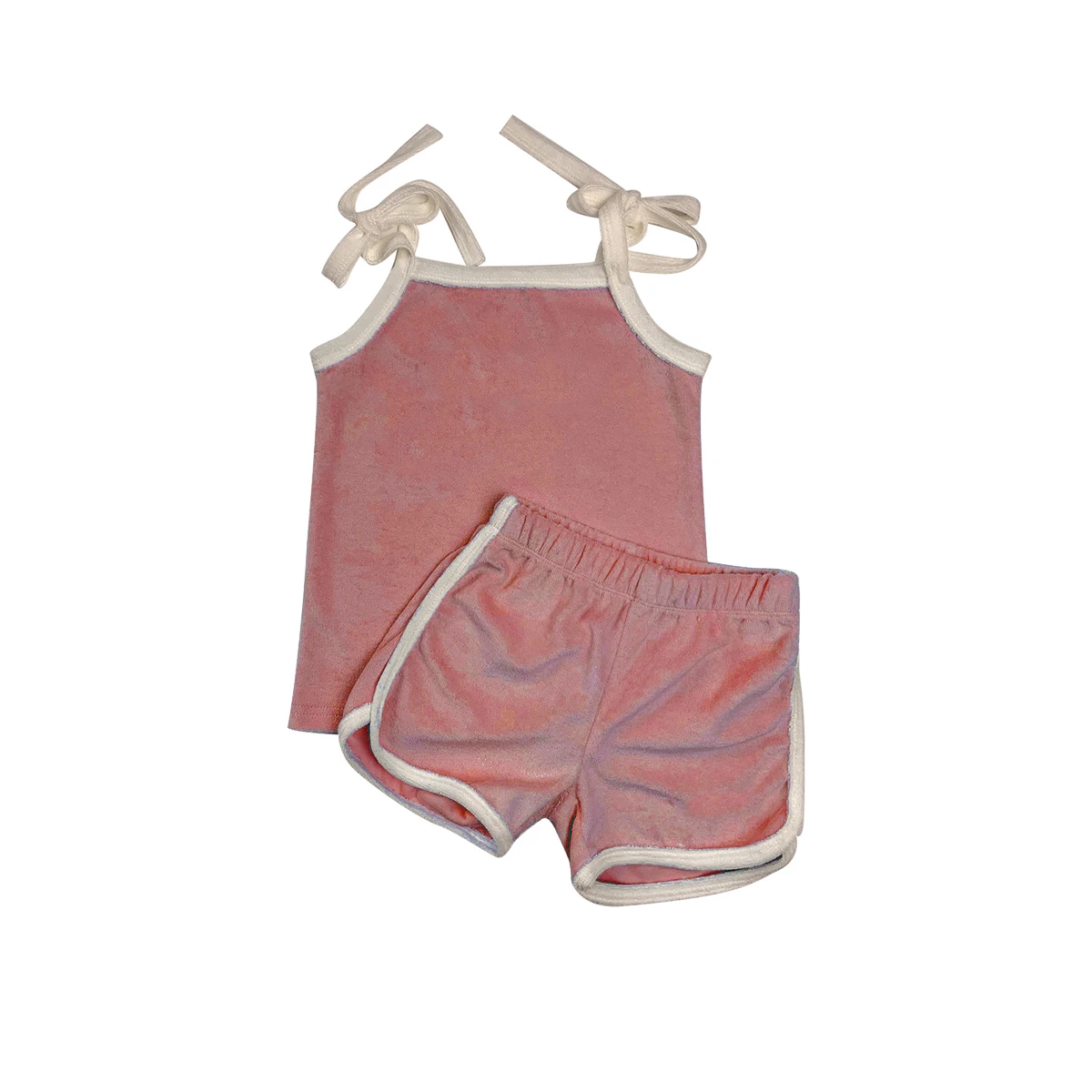 Terry Short Set Girl Towelling Two Piece Set Summer Sleeveless Tank and Curly Terry-cloth Shorts - Image 5