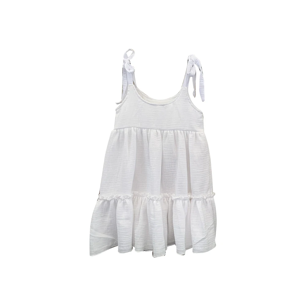 Hot Product Muslin/crepe Cotton Custom Color Suspender Girls Dresses with Pockets for Summer - Image 6