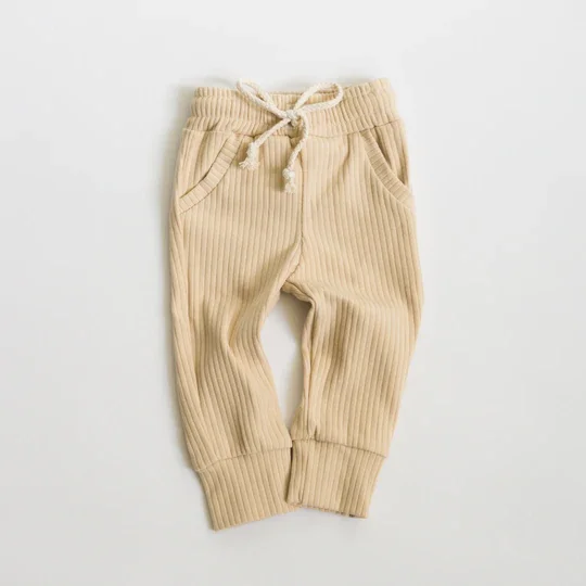 Customized Solid Casual Toddler Boys and Girls Sport Jogger Sweatpants Children Trouser Sweater Rib Cotton Baby Ruffled Pants - Image 3