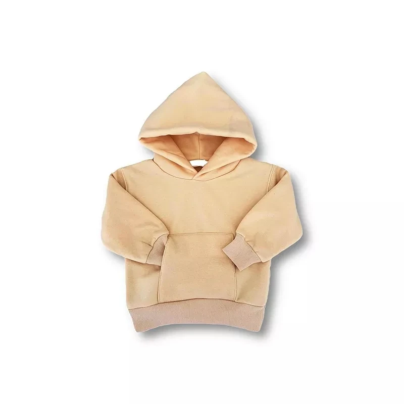 Winter Kids Unisex French Terry Fleece Lining Clothing Set Hooded Sweatshirt Pullover Sweatpants Jogger Tracksuits - Image 2