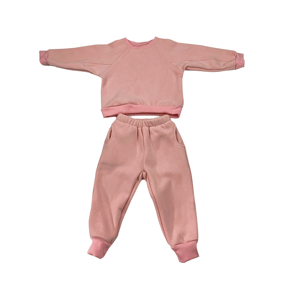 Custom Baby Thick Velvet Color Block Casual Style Clothes Sets Breathable Kids 2 Piece Clothes Suit - Image 4