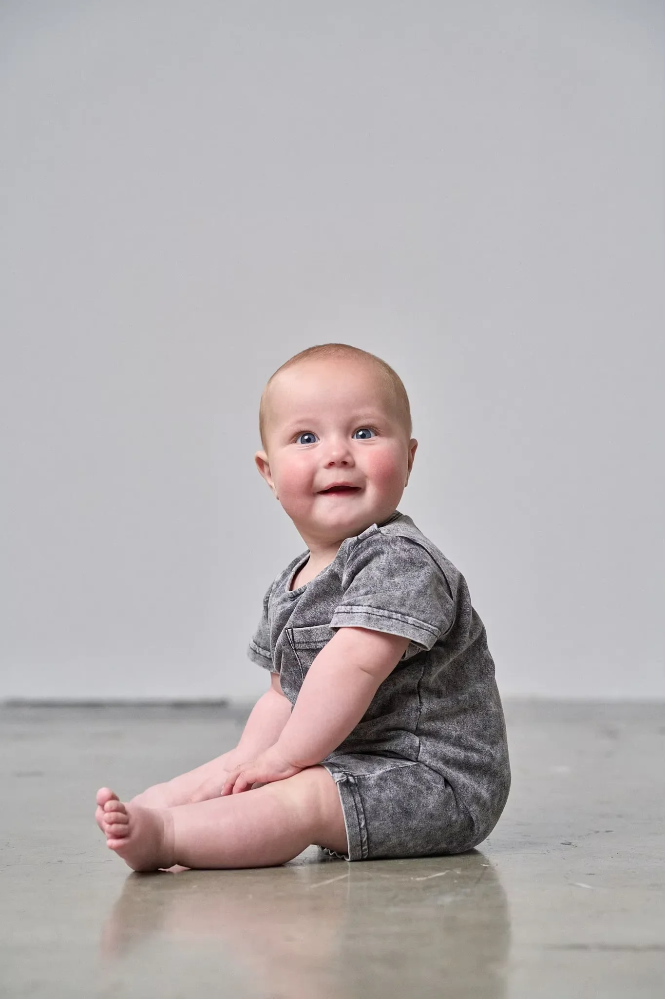 Trendy Baby Vintage Style Acid-Wash Onesie Custom Cotton Knit Toddler Shortie Romper - Image 3