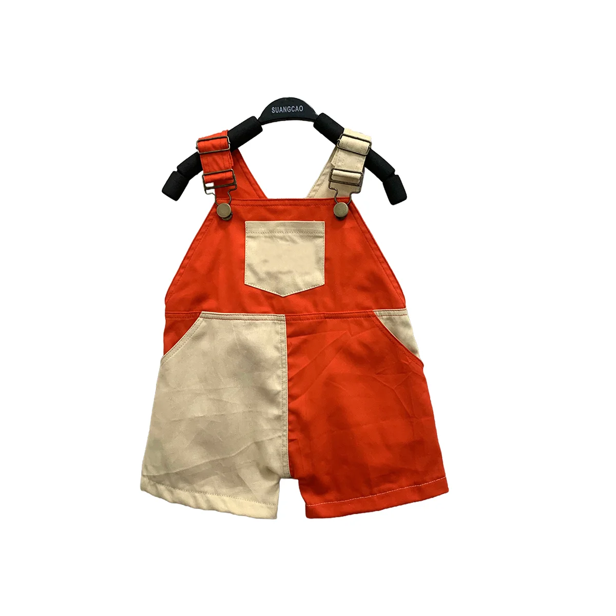 Unisex Twill Cotton Color Block Oversize Overall Baby Pants with Printed Pocket New Arrival Summer Outfit - Image 2