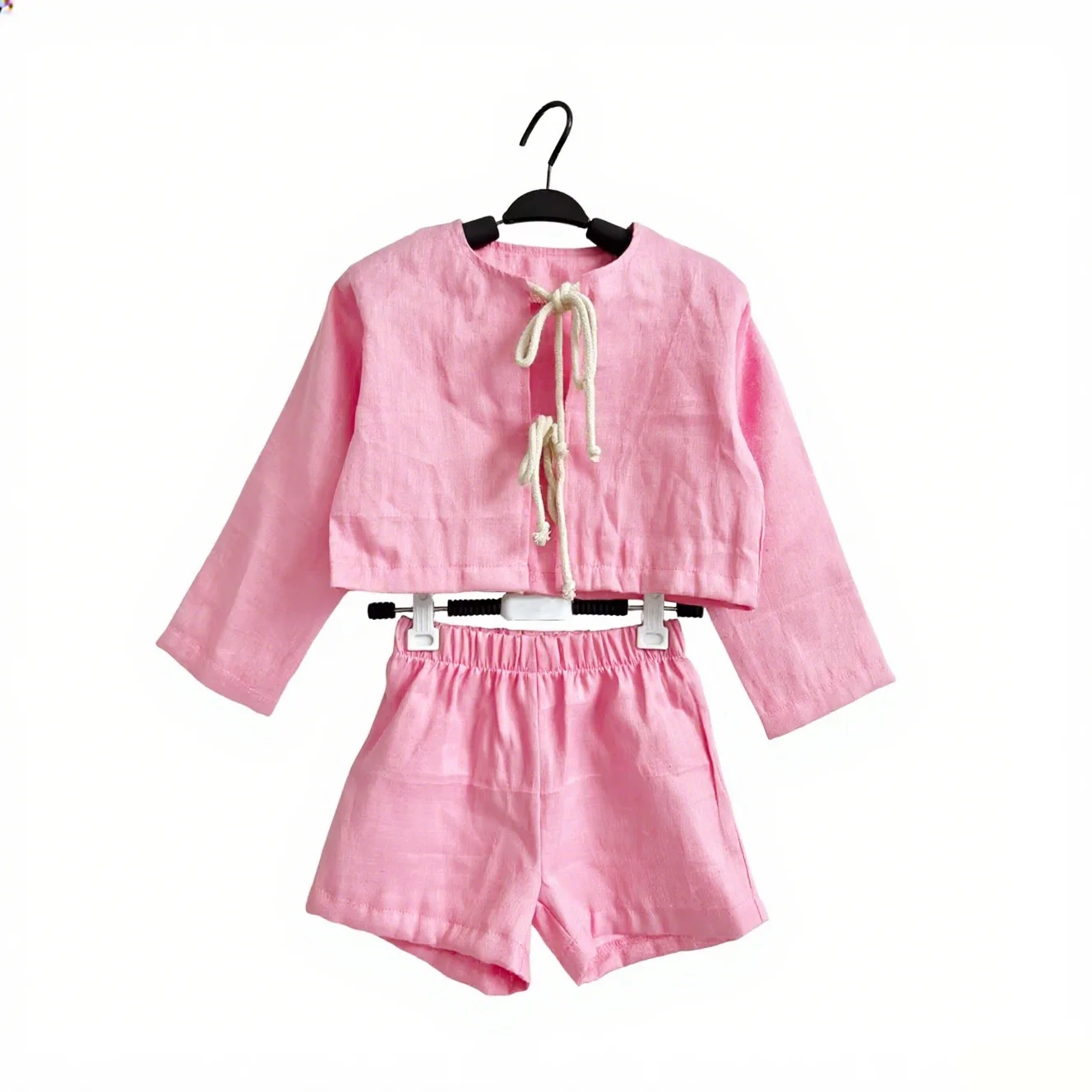 Summer Linen Set for Kids Long-Sleeved and Cool Breathable High-End and Simple Design Close-Fitting and Soft Baby Clothing - Image 5