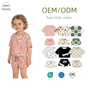 Soft Baby Summer Two-Piece Set-Short Sleeve Sweater Cotton & Knitted Cotton Casual Shorts for Kids