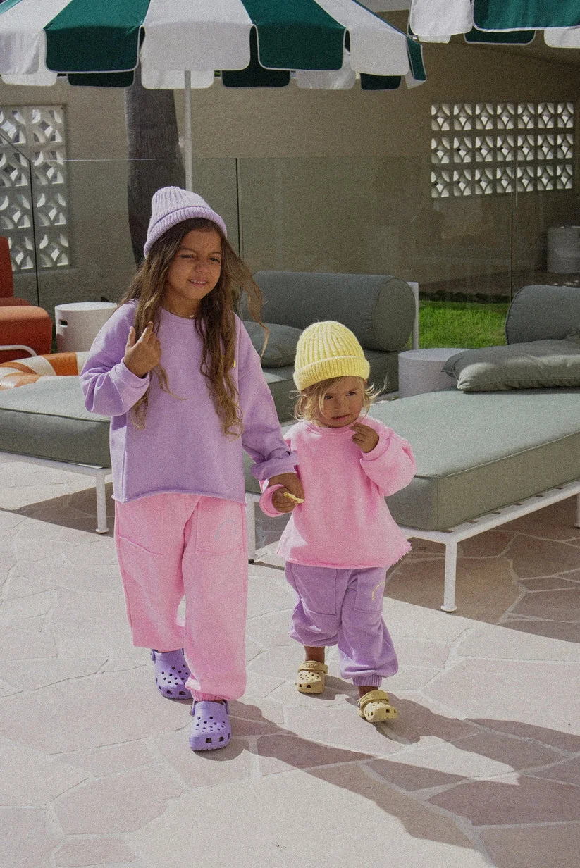 New Arrival French Terry Rolling Hem Tracksuit Set Cute Outdoor Long Sleeve Play Leisure Set - Image 4