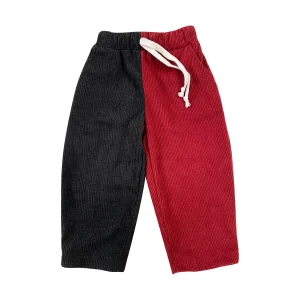 At a Loss 100% Cotton Corduroy Color Block Anti-pilling Baby&infant Pants for Autumn