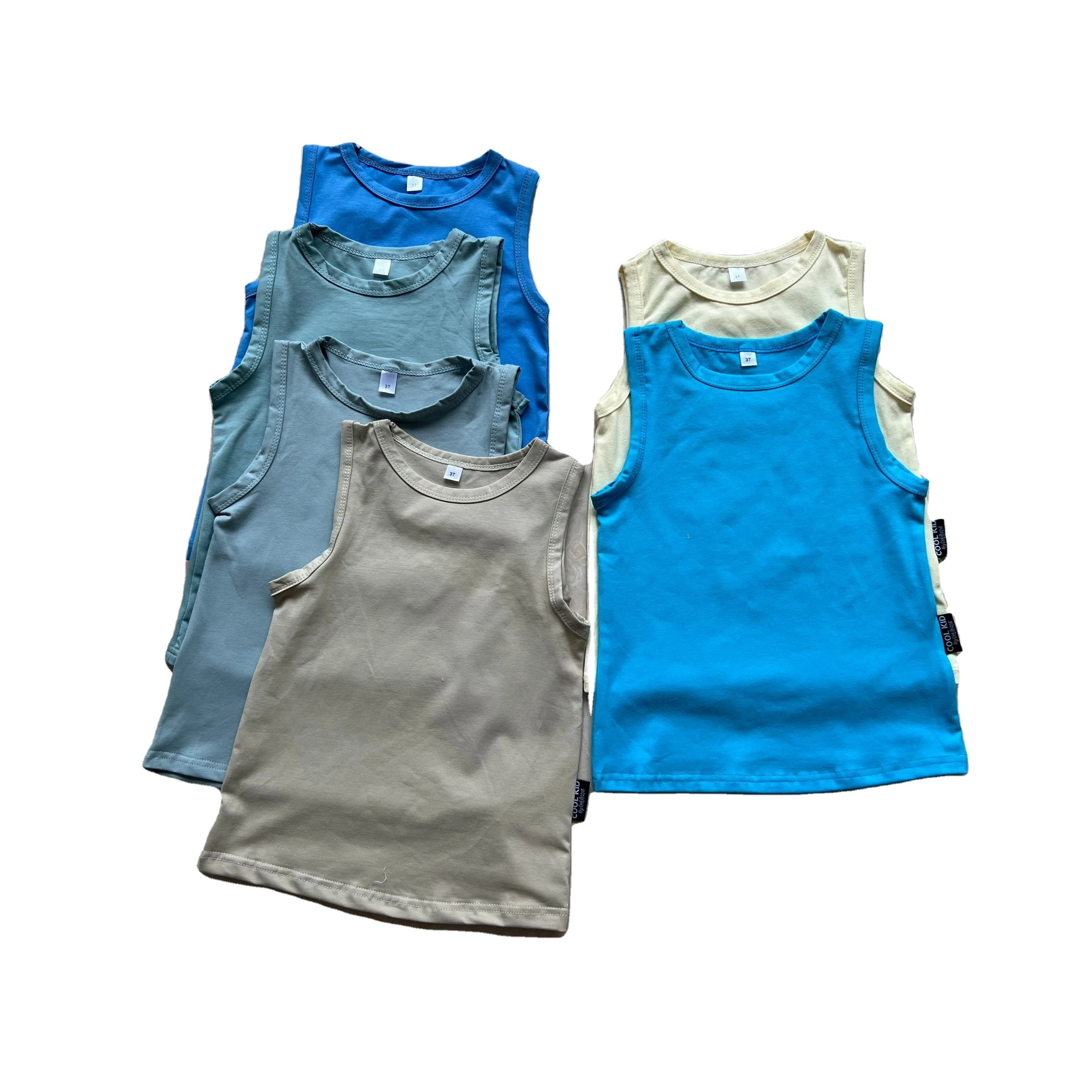 Unisex Baby 2024 Summer Casual Knitted Cotton tank Tops Solid Color Toddler Loose Vest - Image 2
