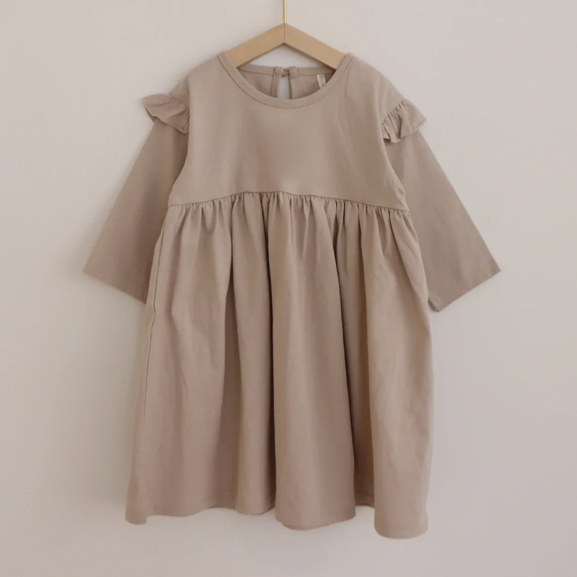 Custom Little Infant Baby Girl Cotton Ruffle Long Sleeve Boho Dresses - Image 4