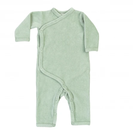 Newborn Boy and Girls Rib Velour Kimono Romper Onesie Winter Unisex Baby Button Down Corduroy Jumpsuit - Image 4