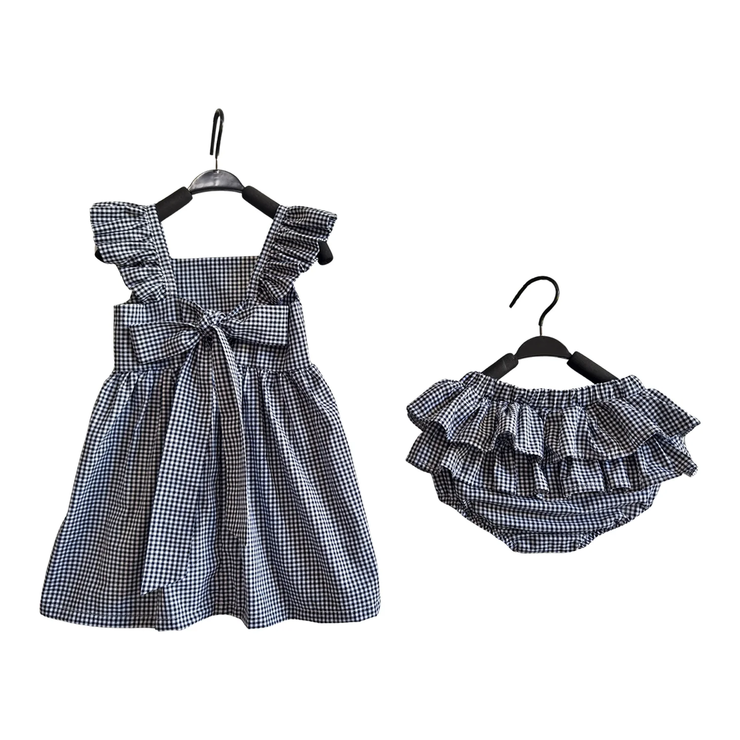 Princess Style Baby Toddler Girl 100% Cotton Dress with Bloomer Flying Sleeve Ruffle Bowknot Tie Dress - Image 3