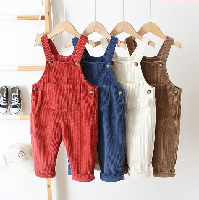 New Design Baby Clothing 0-3T Cute Spring Solid Colour Baby Boy Overall Spring Wear Corduroy Quality OEM Design - Image 2