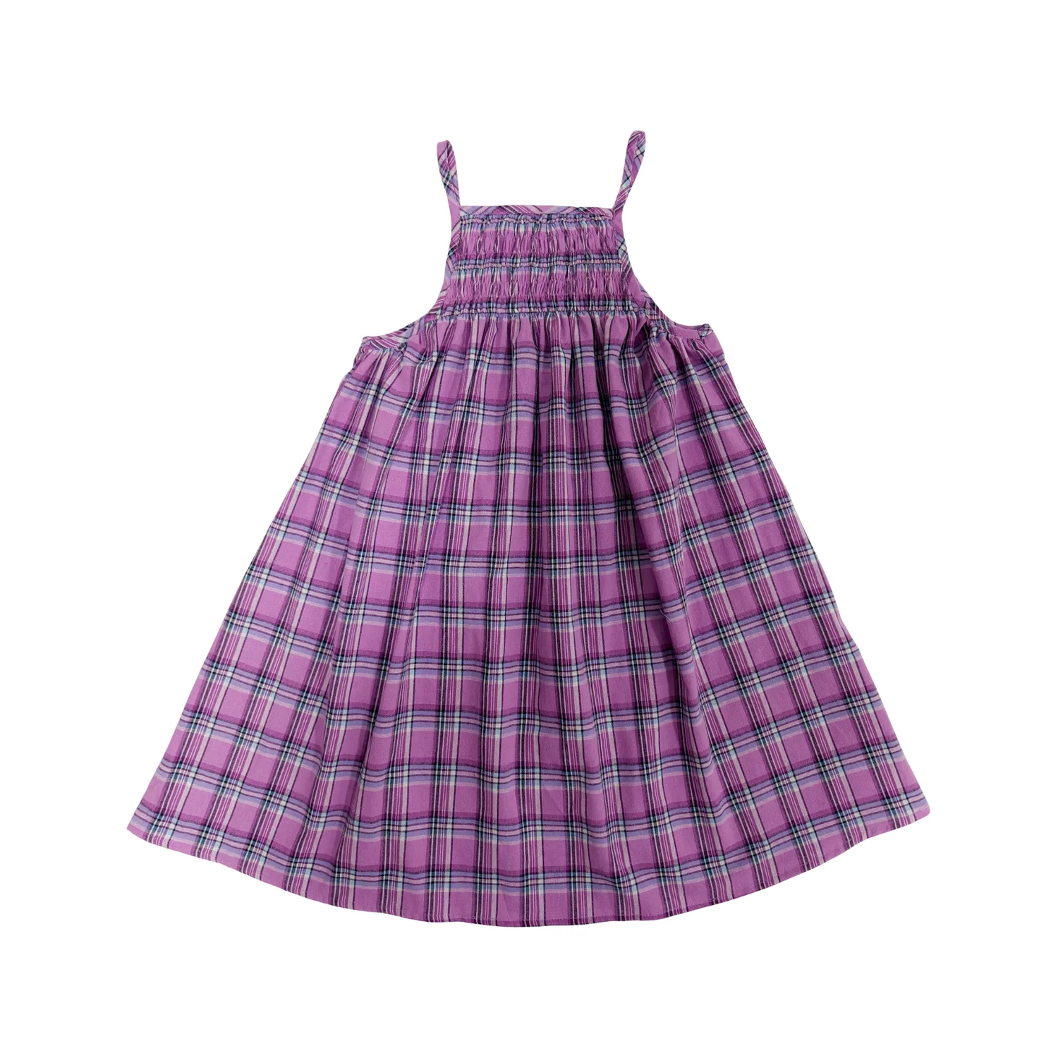 Girls Strap Cute Dress Sleeveless Grid Princess Dress Kids 100% Cotton Cute Ruffle Dress - Image 3