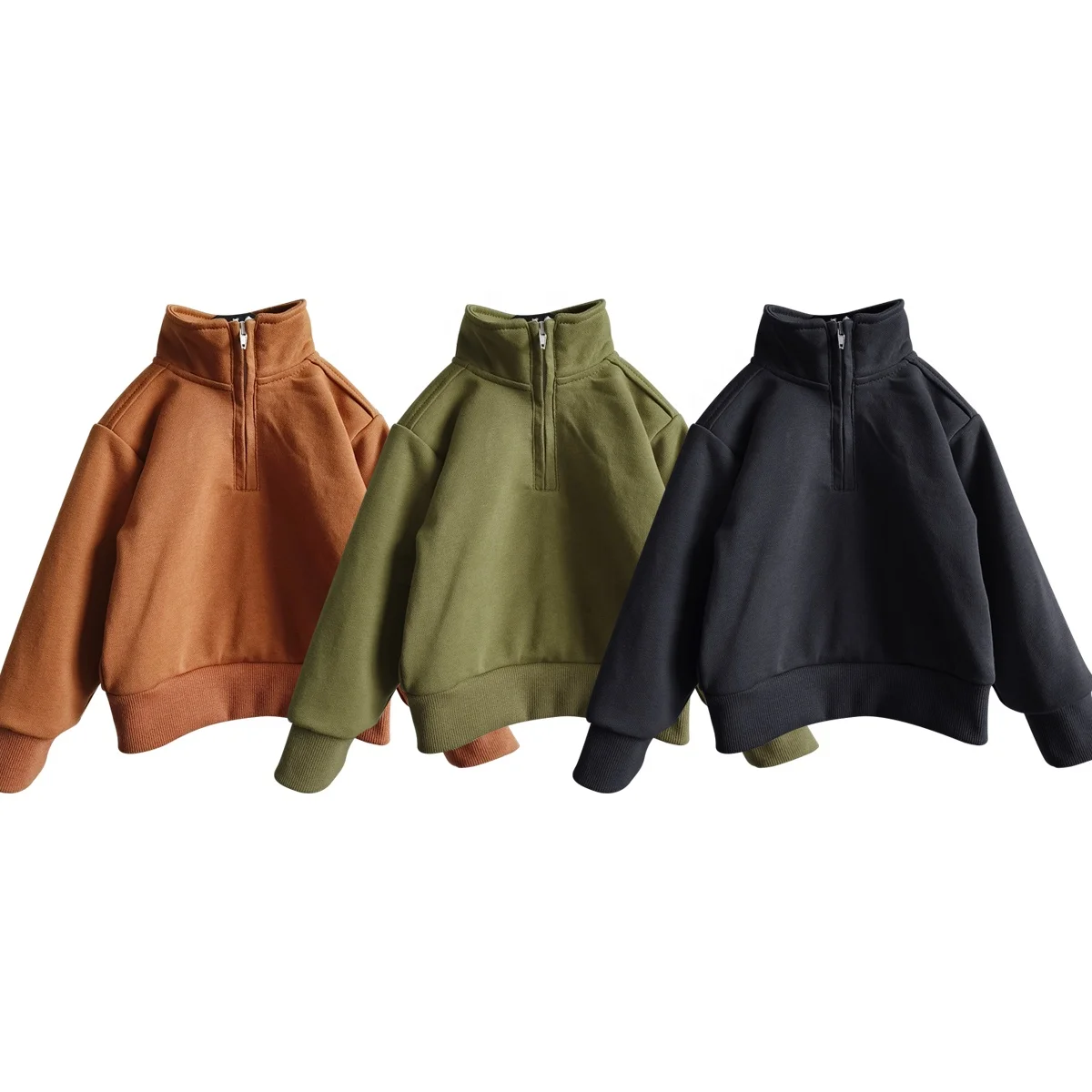 Custom Half Zipper Pullover French Terry Baby Kids Pullover Sweatshirt - Image 2