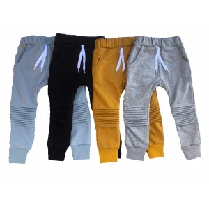 Custom Baby Boys Toddler French Terry Knee Fold Long Pants Joggers