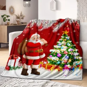 Custom Flannel Warm Christmas Blanket Winter Gift Sofa Blanket for Adults and Children Bedroom Living Room Decor Blanket
