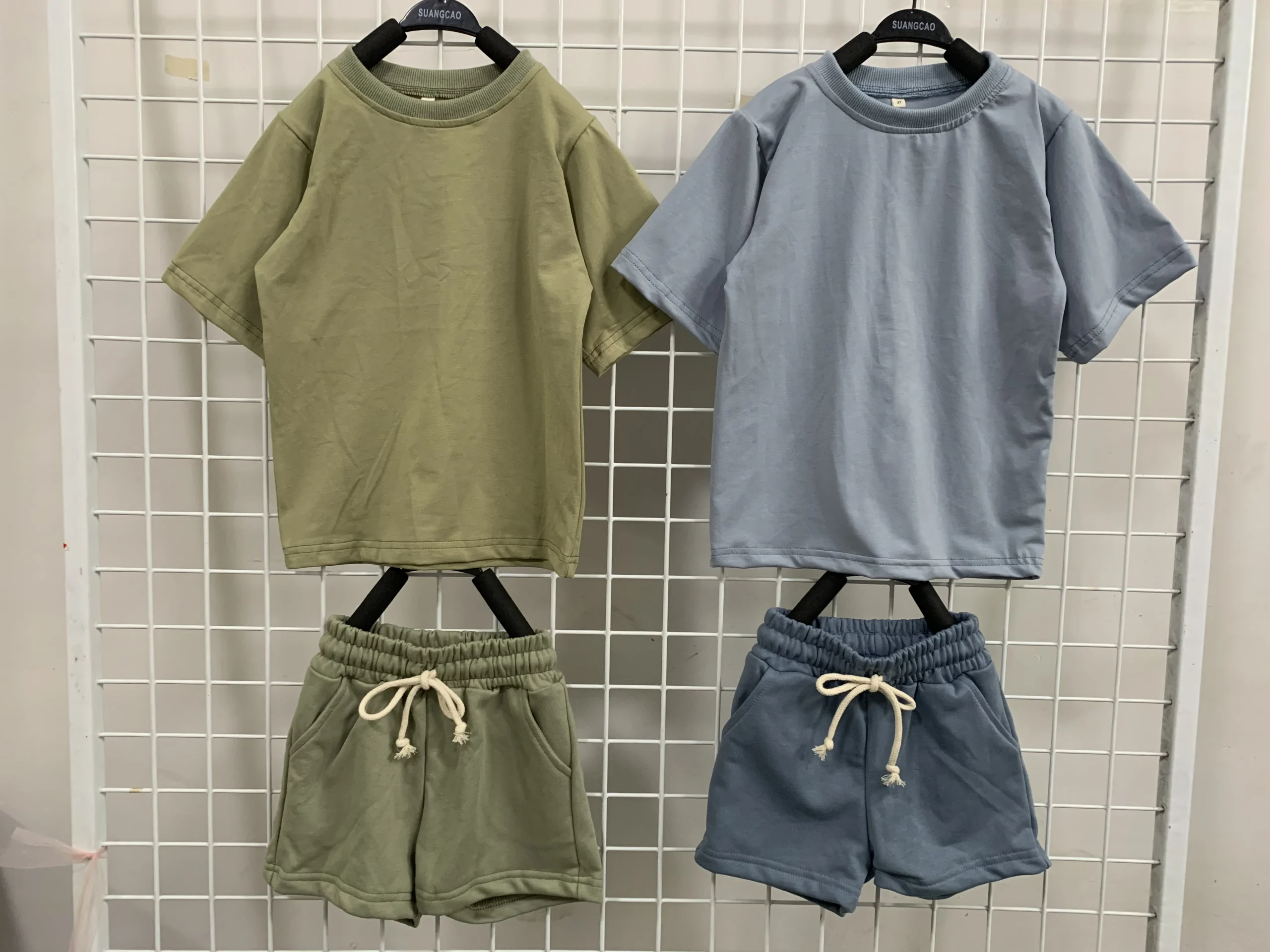 Wholesale Kids Neutral Summer Casual Clothes Set Short Sleeve Tops T-shirt + Shorts Baby Two Pcs Outfits - Image 3