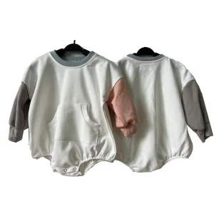 OEM Design Newborn Infant Baby Girl Boy Sweatshirt Romper Toddler Long Sleeve Cotton Oversize Rompers Baby Clothes Jumpsuit