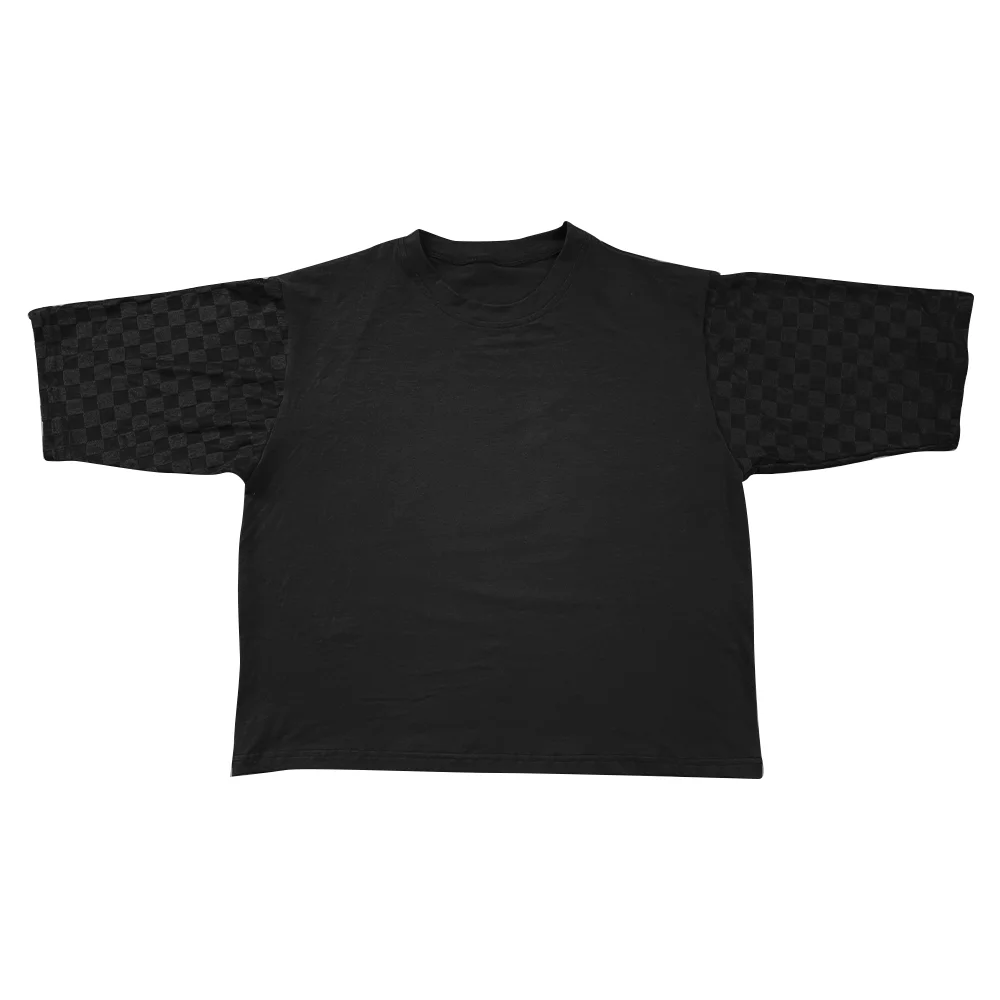 High Quality Custom Checkerboard Sleeved Short Shirt Summer Best- Selling Casual T-shirt for Women - Image 4