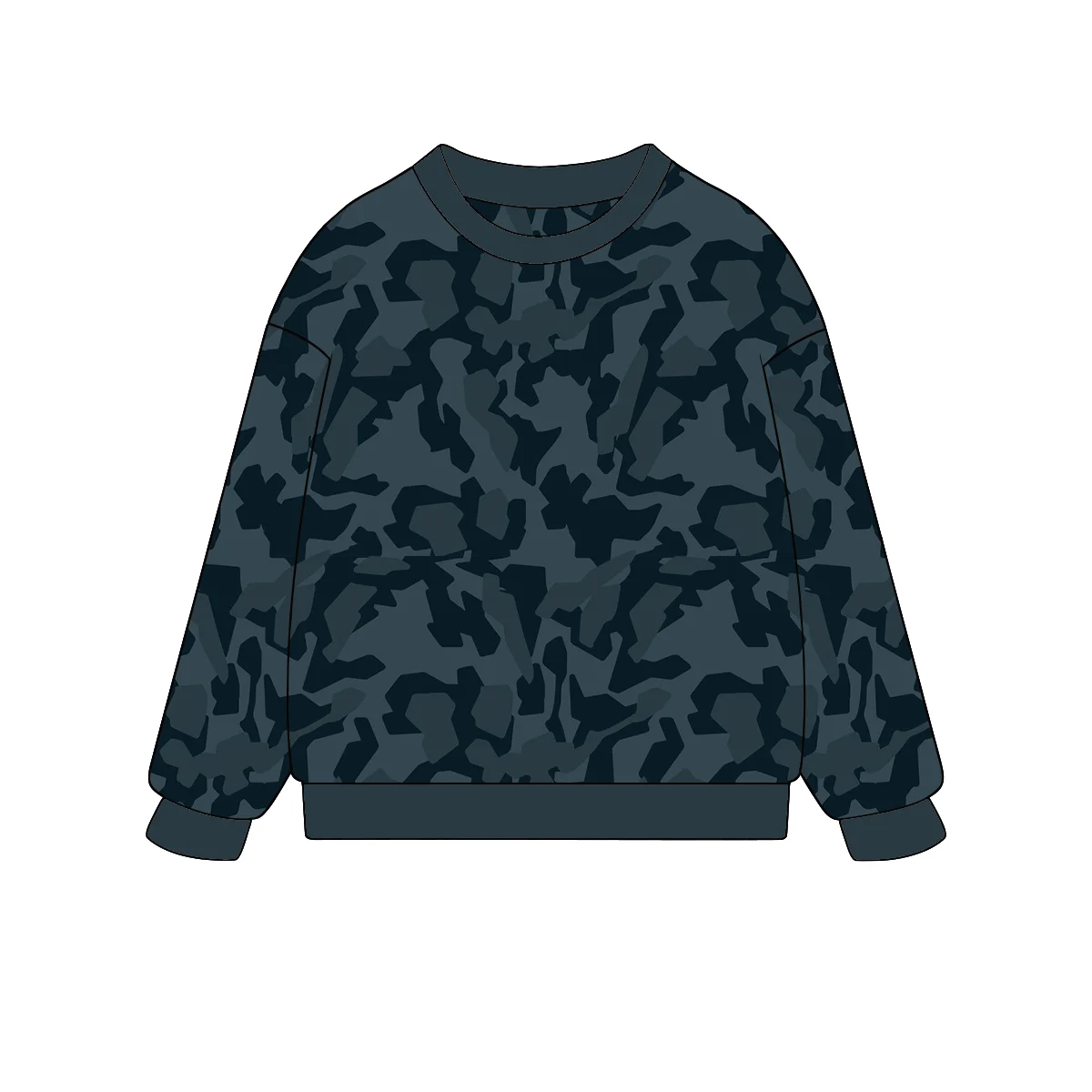 Kids High Quality Camo Seamless Pattern Pullover Sweatshirt Toddler Baby Boy Girl Family Matching Crewneck Sweatshirt - Image 3