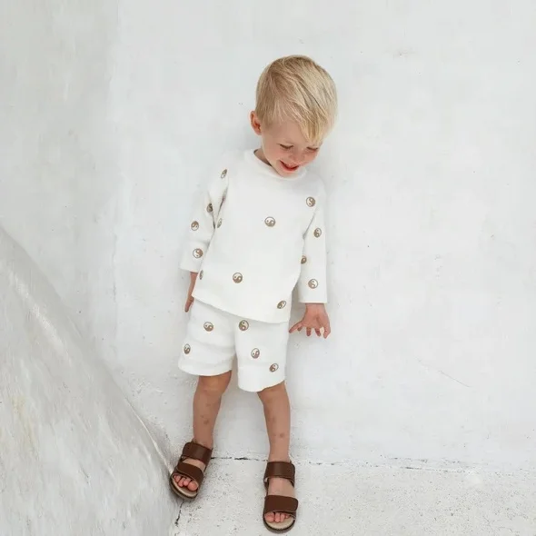 Custom Baby Toddler Soft Knit Pullover Sweatshirt and Bloomer Yin Yang Embroidery Set - Image 2