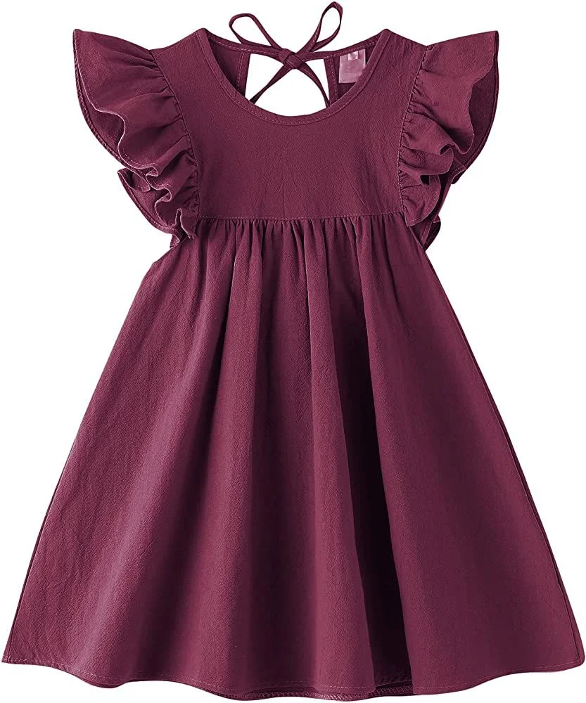 Trendy and Fashionable Short-Style Cotton Dress for Kids Vibrant Lively Design with Adjustable Straps for Girls - Image 2