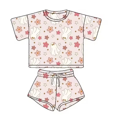 Custom Printing Summer Baby Short Sets Knitted Cotton Seamless Pattern Short Tee &shorts 2 Pcs Casual Outfit Sets - Image 6