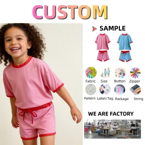 Cozy Soft 2-Piece Clothing 210g Cotton Fiber Girls' Outfit Children's Set Children's Suit Shirt & Shorts Set for Baby 0-8T