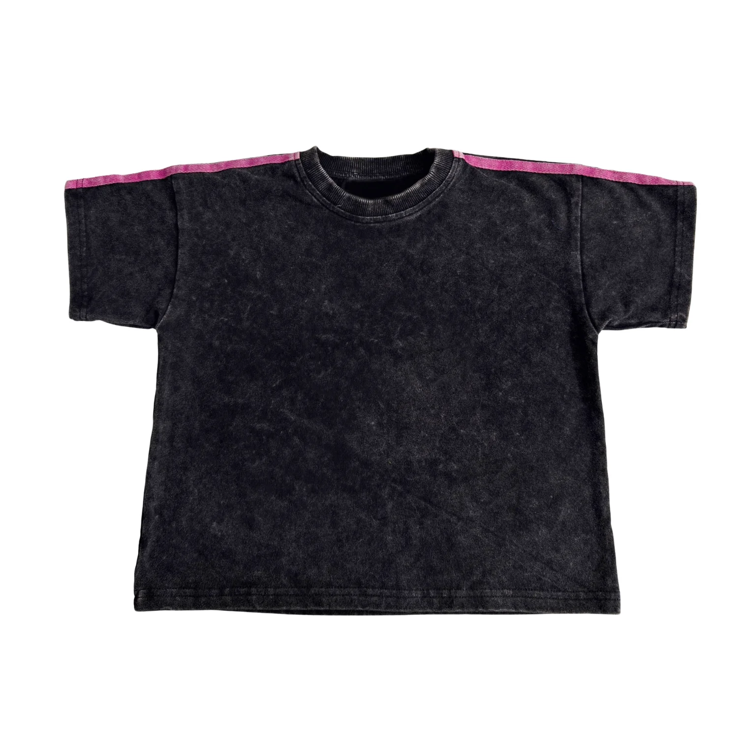 Custom Family Matching T-shirt Acid Washed Clothes Washed Knitted Cotton Children's Family Outfit Top Parent-Child T-shirt - Image 2