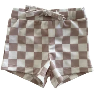 Custom Summer Retro Checkered Pattern Baby Boys Swimming Trunks Kids Beach Swimming Shorts