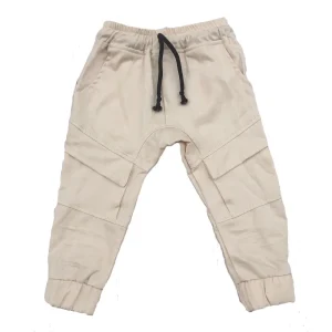 Custom Baby Boy Woven Cotton Cargo Pants Early Fall Pocket Kids Pants