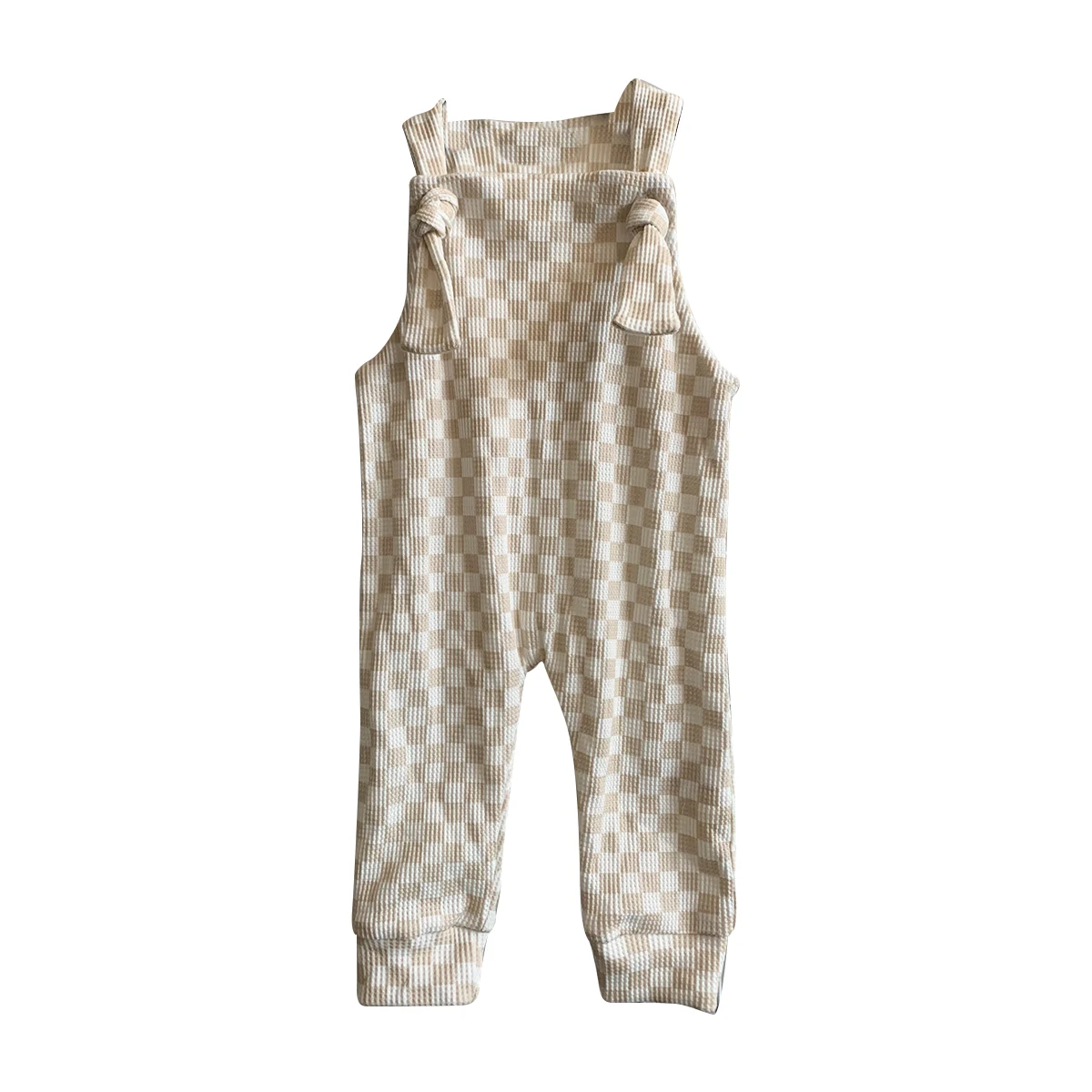 Baby Romper Newborn Girl Boy Summer Clothes Waffle Cotton Checkerboard Casual Baby Sleeveless Jumpsuits Toddler Playsuit - Image 2